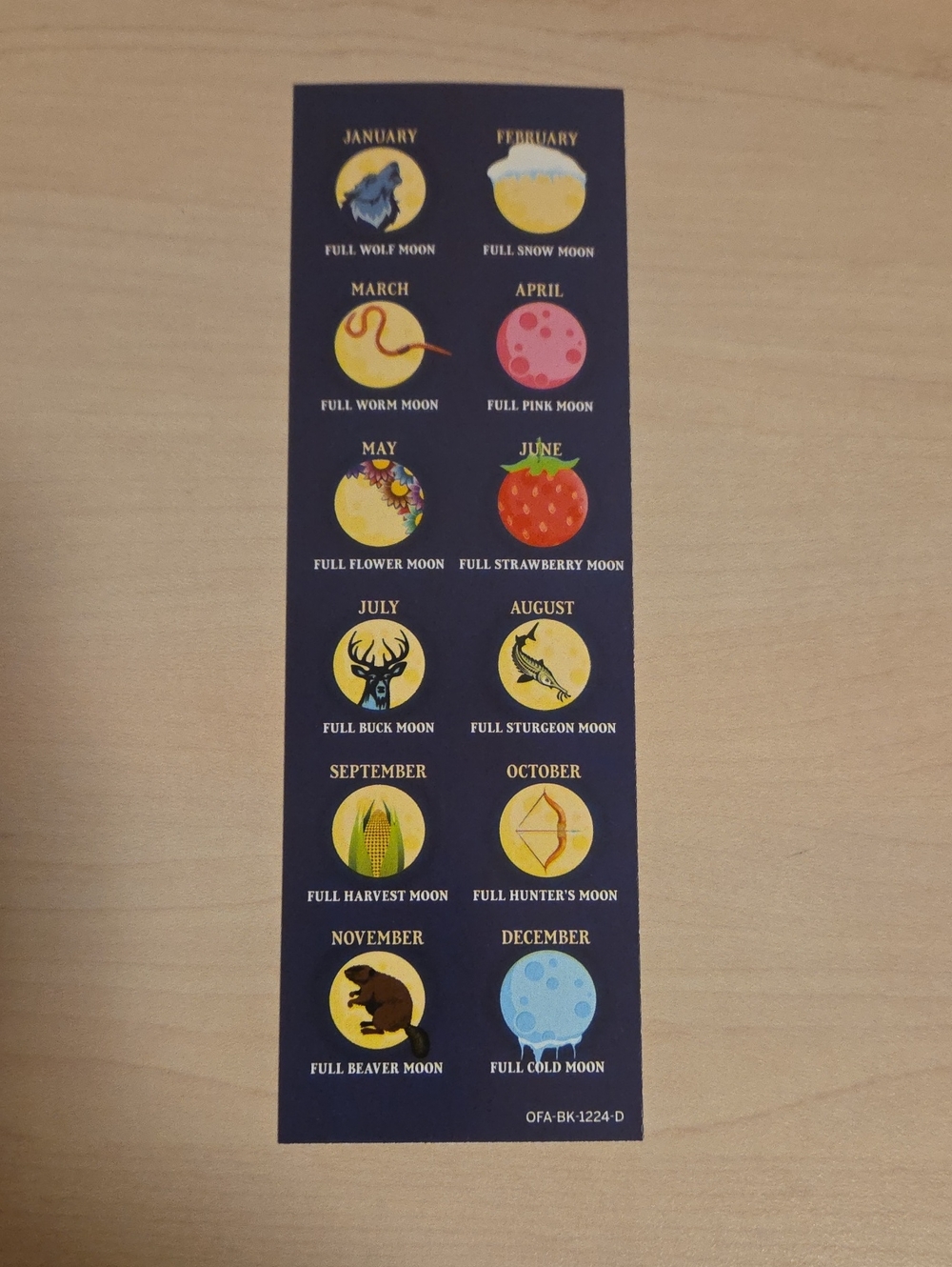 The Old Farmer's Almanac Bookmark - Monthly Native American Full Moon